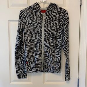 Zebra print hoodie size medium